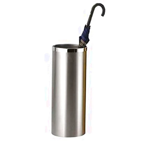 Brelso Super Quality Umbrella Stand, Brushed Stainless Steel, Solid Round, w/Removable Inner Bin (Stainless Steel, 20
