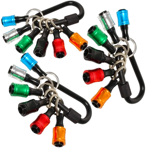 FACAINCXS 18Pcs Bit Holder 1/4 inch Hex Shank Screwdriver Bits Holder Extension Bar Keychain Screw Adapter