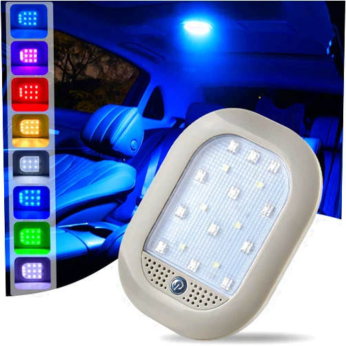 Teguangmei Upgraded Car Interior LED Truck Cargo Area Light, 8 Colors USB Rechargeable Reading Lamps, Multi-Function Auto Dome Lights for Car, RV, Truck, Closets, Cabinets, Camping, Bedroom