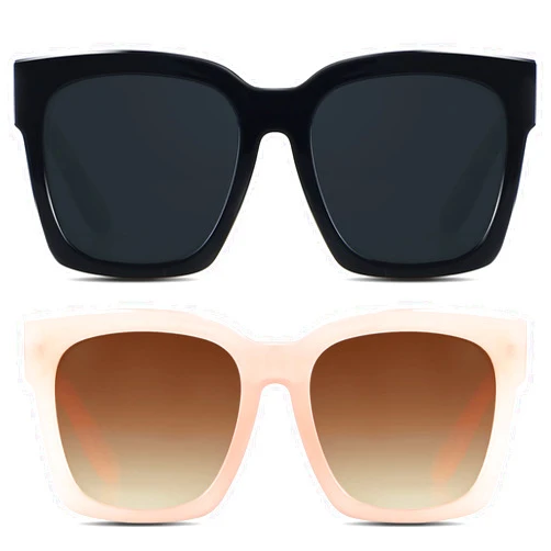 ANDWOOD Oversized Sunglasses for Women Big Large Square Wide Frame Shades Retro Trendy Fashion UV Protection