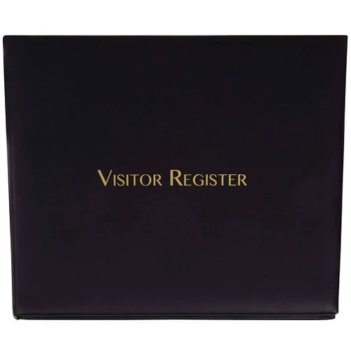 Juvale Visitor Register Sign in Log Book, Black, 9 x 7.3 x 0.75 Inches, 80 Sheets