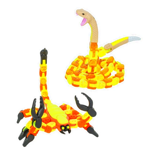 Zing Klixx Creaturez Combo Pack - Create Stop Motion Animation, Snap and Click Fidget Toys for Stress Relief, Great for Kids Ages 4 and Up (Scorpion + Rattlesnake)