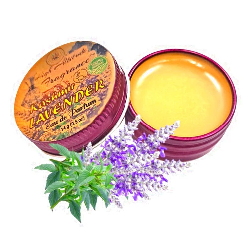 HIGH ALTITUDE ORGANICS Kashmir LAVENDER Perfume - Eau de Parfum - Solid Balm - Natural Essential Oils Aromatherapy Fragrance- (Lavandula Angustifolia, Hyacinth, Violets, Heliotrope, Labdanum) Travel Size, Party Gifts -0.5oz