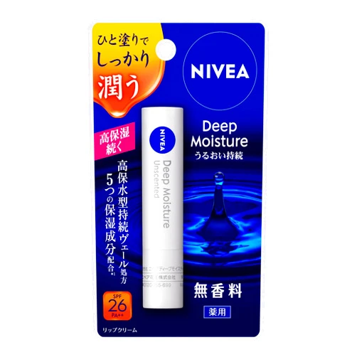 NIVEA LipCare Lip Deep Moisture Unscented SPF16 PA+ 2.2g (Japan Import)