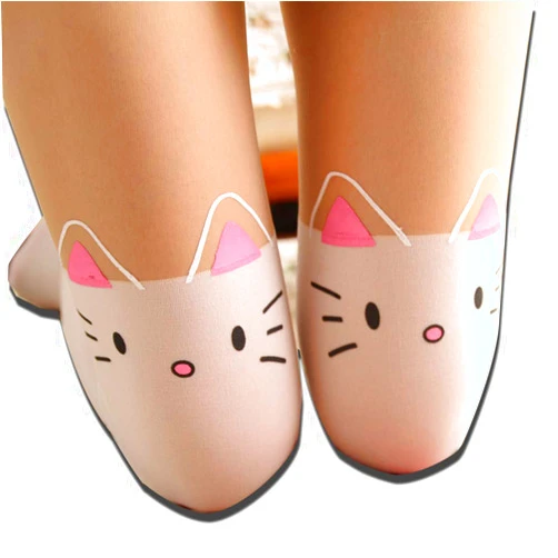 JCSMARTEC Cute Pantyhose Stockings,Cartoon Animal Cat Printing Semi Sheer Cosplay High Waist Socks Tights Legging