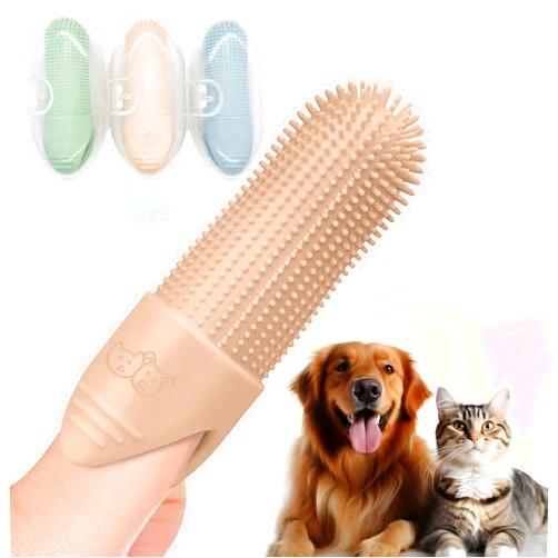 DR. Z'S BRUSHEEZ DR. Z'S GOODEEZ Pet Toothbrush for Dogs and Cats. Food Grade Silicone 360° Finger Brush. USA Dentist Approved!!