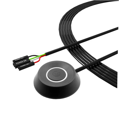 DKE PC Power Button Desktop PC Computer Case Power Switch On Off HDD Push Computer Host Button Supply Supplies with 2m Cables