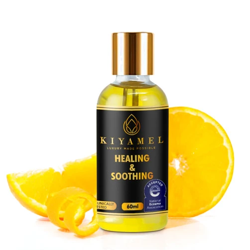 KIYAMEL Healing & Soothing Essential Oils for Itchy Dry Skin, Restorative Body Oil with Vitamin E, Argan, and Jojoba, Moisturizing and Soothing Skincare for Adults and Kids