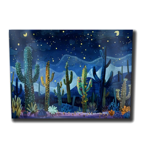 JELLYSMITH Mid Century Desert Landscape Print, Abstract Cactus Western Art for a Retro Vibe, Poster Prints, Decor