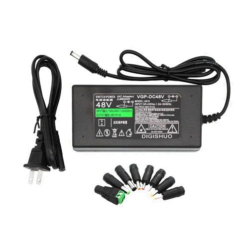 DIGISHUO DC 48V 1A 48W Power Supply Adapter Transformer Switch AC 110V/240V to DC 48V 1A Switching Converter LED Driver for LED Strip Light CCTV Camera Security System (48V 1A 48W)