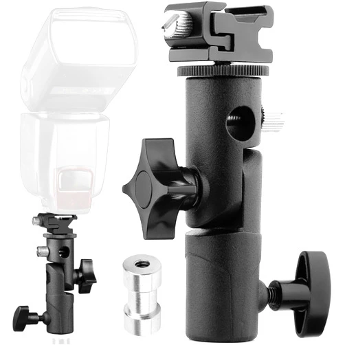 Anwenk Camera Flash Speedlite Mount Swivel Light Stand Bracket with Umbrella Reflector Holder for Camera DSLR Nikon Canon Pentax Olympus and Other DSLR Flashes Studio Light LED Light, 1Pack