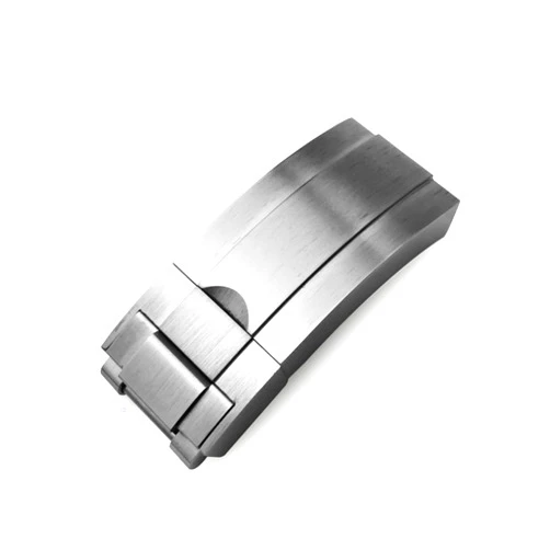 KKFAUS Stainless Steel Folding Buckle Glide Lock For Rolex Submariner Oysterflex Daytona GMT Watch Band Strap Deployment Clasp (Color : Matte silver, Size : 16mm X 9mm)