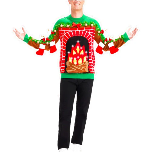 Tipsy Elves Light Up Ugly Christmas Sweaters for Men - Funny Holiday Pullover with LED Lights for Winter Gatherings