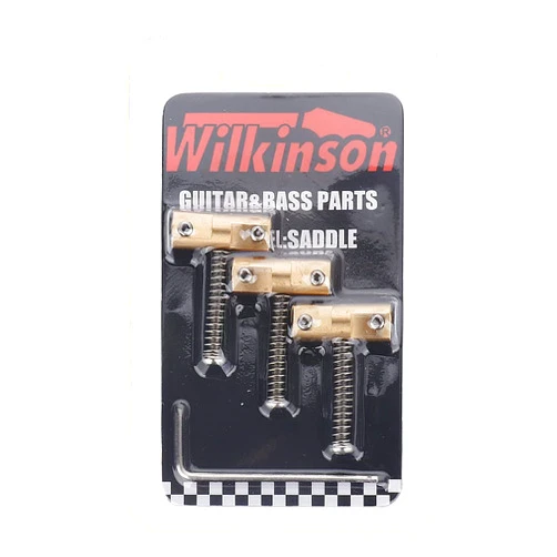 Samherome Wilkinson Guitar Bridge Compensated Brass Saddles Set -3pcs Vintage-Style Telecaster Electric Guitar Bridge Saddles - Replacement part for Fender Tele Style
