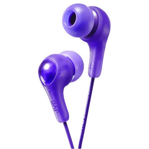 JVC Gumy in Ear Earbud Headphones, Powerful Sound, Comfortable and Secure Fit, Silicone Ear Pieces S/M/L - HAFX7V Purple, Small