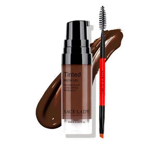 SACE LADY 3D Eyebrow Gel Long Lasting 24 Hours Waterproof Smudge-proof Brow Cream Makeup Kit (02 DARK BROWN, 0.2Fl Oz)