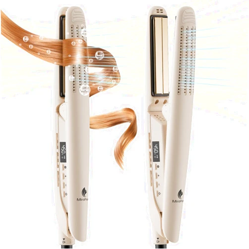 MiroPure Flat Iron Hair Straightener, Hair Straightener and Curler 2-in-1, 360° Airflow Styler with Cool Air for Curls, Titanium Ceramic Ionic, Hair Care Aroma,Auto Off, Dual Voltage for Travel
