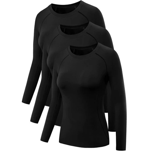 NELEUS Women's 3 Pack Compression Shirts Long Sleeve Yoga Athletic Running T Shirt