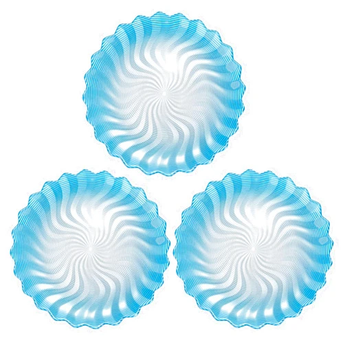 YUHANOER Colorful Dinner Plates Set Of 3,Crystal Salad Plate,8.27 Inch Dessert Plates Restaurant Serving Party Plates,Dinnerware Set for Fruits,Snacks,Pasta,Home Wedding Decor,Christmas Family Gifts (Blue)