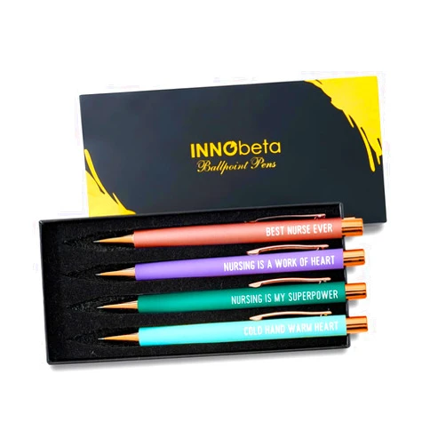 InnoBeta Nurse Gifts for Women, Ballpoint Pen Set of 4, Gifts for Nurses for Birthday, Thanksgiving, Christmas - Heart