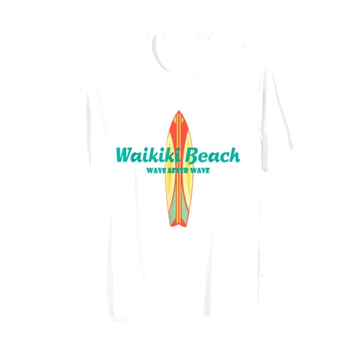 Waikiki Beach Hawaii Vintage Retro Beach Surfing T Waikiki Beach Hawaii Souvenir Retro Vintage Surf Tees Gifts T-Shirt