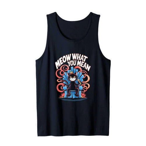 Unfiltered Humor Bold Sarcasm Tees for Witty Fans Smug Cat Censorship Throne Funny Jokes for Humor Lovers Tank Top