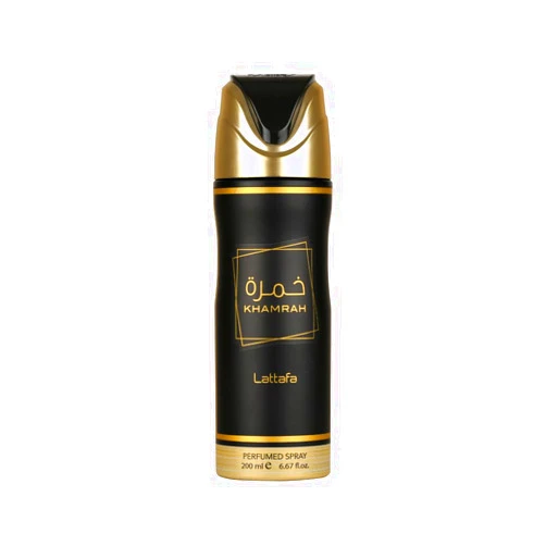 Lattafa Khamrah Perfumed Deo Spray for Unisex, 6.7 Ounce