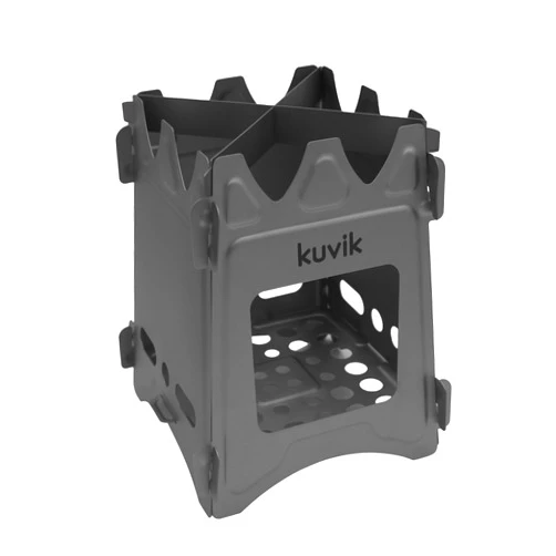 Kuvik's Titanium Wood Stove - Ultralight and Compact Stove for Backpacking, Camping, and Survival