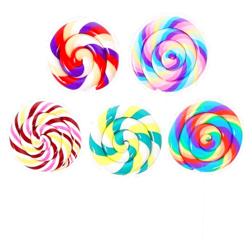 STOBOK 5PCS Colorful Lollipop Charm Cute Clay Candy Lollipops Pendant Charms Large Simulation Lollipop Props for DIY Crafts Jewelry Making Keychain Toy Accessories