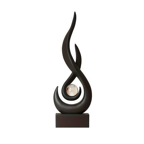 AOPPLSOT Sculptures Deco White, Flame Sculpture, Modern Deco White, Flame, Modern Abstract Statue,Figurines for Living Room, for Bedroom, Office, Wine Cabinet, Resin,Black
