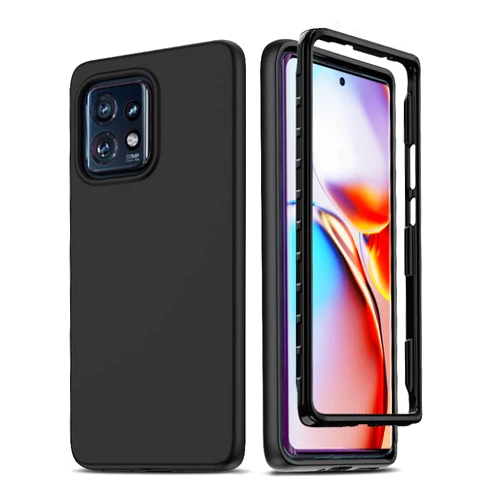 LeYi for Motorola Moto Edge Plus 2023 Case: Moto Edge Plus 2023/40 Pro Case, 360 Full-Body Shockproof Silicone Protective Phone Cover Case for Moto Edge+ 2023, Black