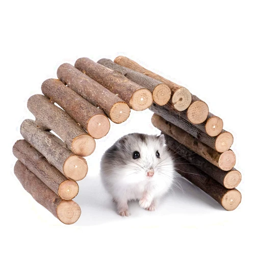 Niteangel Wooden Ladder Bridge, Hamster Mouse Rat Rodents Toy, Small Animal Chew Toy