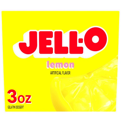 Jell-O Lemon Gelatin Dessert Mix, 3 oz Box