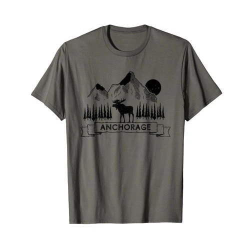 Anchorage by Zen Alaska Anchorage Alaska Mountain Moose Gift | Cool Anchorage T-Shirt