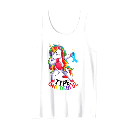Funny Sarcastic Diabetic Awareness Apparel Co Funny Sarcastic Unicorn Diabetic Type 1 Diabetes One Derful Tank Top