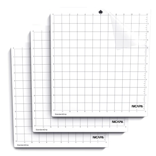 Nicapa StandardGrip Cutting Mat for Silhouette Cameo 4/3/2/1 (12x12 inch,3 Mats) Standard Adhesive Sticky Quilting Cut Replacement Accessories