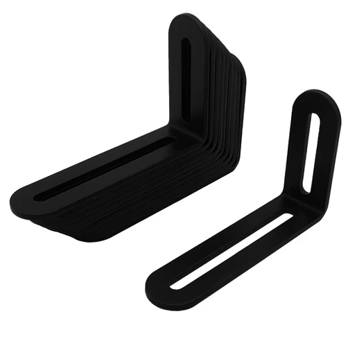 Jouray 10 Pcs Black 4 Inches Adjustable Metal L Shape Angle Bracket Corner Brace with Slotted,Joint Right Angle Corner Brace Brackets for Fixing Wood Furniture,Thickness 3mm,Max Load 30LB