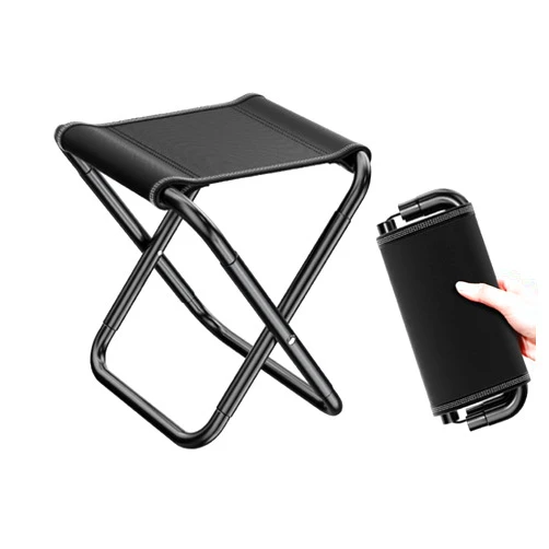 PenyaZo Step Stool Foldable,Folding stools for Adults with Carry Bag for Camping,Fishing,Travel, Hiking, BBQ,Beach(Black) 1 Pack