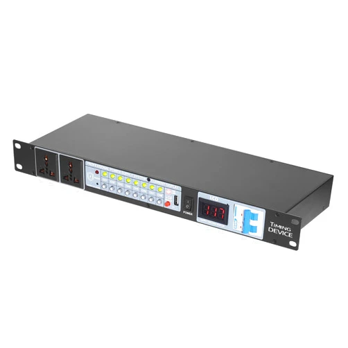 ERAAND 6000W 10 Socket Sequential Rack Professional Audio Power Conditioning,Pro Audio Supply Controller with Digital Voltmeter for Home Theater Stage/Studio
