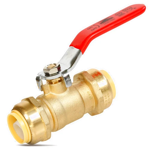 REVALVED Push Ball Valve, Lead-Free Brass Water Shut Off Valve, Push-To-Connect Heavy Duty Female Push Valve, Plumbing Brass Fitting Compatible With COPPER, PEX, CPVC, HDPE & PE-RT Pipes, 1