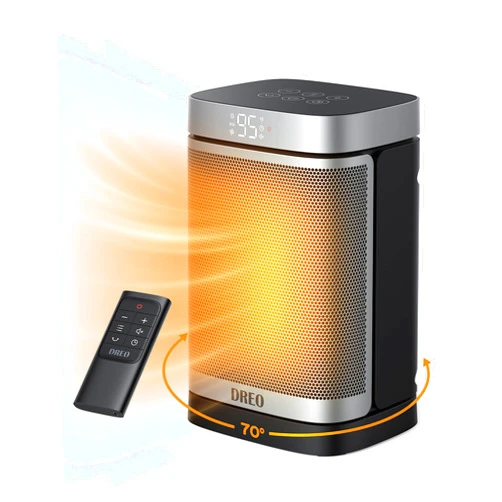 Dreo Space Heater, 1500W Portable Electric Heaters for Indoor Use, PTC Ceramic Heater for Office with Remote, Thermostat, 70°Oscillation, 12H Timer, 5 Modes, Safe Quiet Room Heater for Bedroom