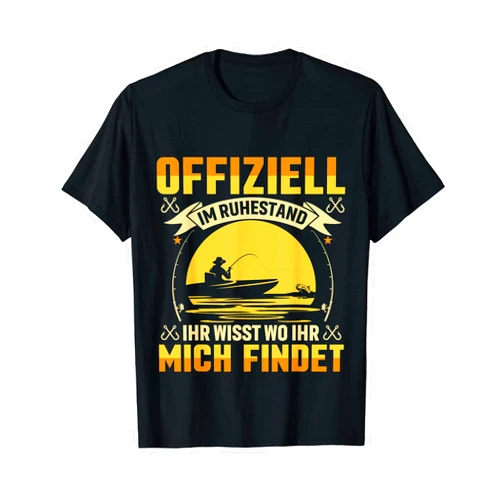 Kleidung zum Angeln & Jagen Für Jäger & Angler Mens Retirement Fishing Saying Retirement Farewell Gift T-Shirt
