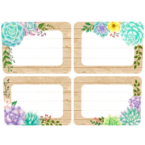Teacher Created Resources Rustic Bloom Name Tags/Labels, Multi-Pack 3.5 x 2.5 inch