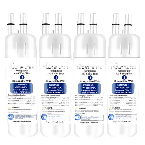 MMFILTER FILTER1 W10295370 A Refrigerator Water Filter Replacement Compatible for EDR1RXD 1 WATER FILTER W10295370 A Refrigerator Models(4 Pack)