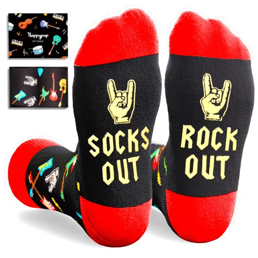 HAPPYPOP Music Gifts for Music Lovers - Guitar Saxophone Violin Socks for Musicians Players