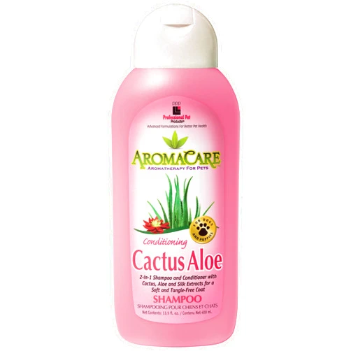 PPP AromaCare Conditioning Cactus Shampoo for Dogs - Luxurious Aloe Soothes and Nourishes Skin, Fur & Coat - No More Dry, Tangled Fur - 13.5 fl oz.