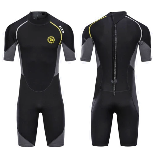 FINDSLINX Wetsuit Shorty for Men 1.5mm/3mm Neoprene Back Zip Wetsuit Spring for Diving Surfing Snorkeling Swimming