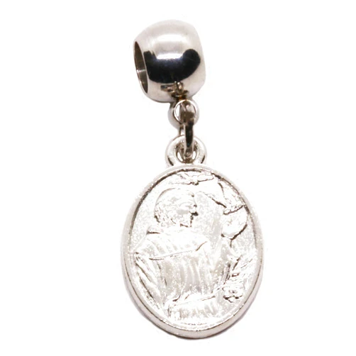 Dave The Bunny Saint Francis Charm - St Francis of Assisi Dog Tags for Pets - Stainless Steel Connector with Metal Alloy Charm St Francis of Assisi Pendant