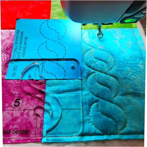 HONEYSEW Free Motion Quilting Template Series 5 with Quilting Frame for Domestic Sewing Machine Ruler (Braid Border Template)