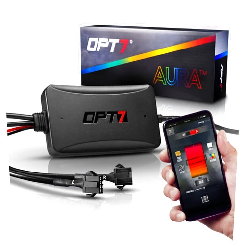 OPT7 Aura Pro Bluetooth LED Control Box w Connect App, 4 Pin RGB Flat Connector